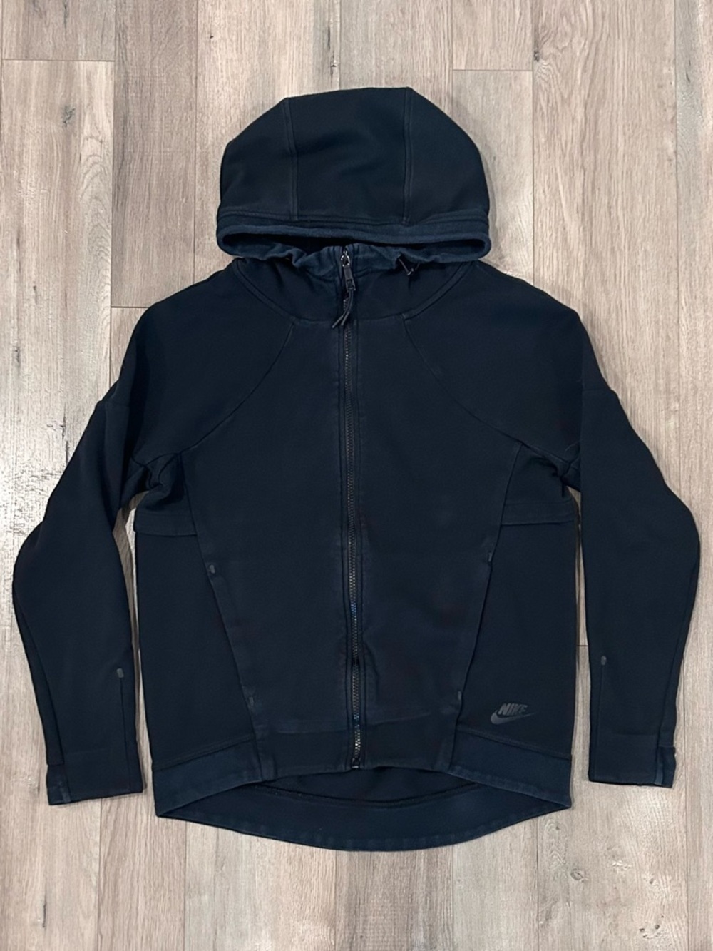 Nike Black Hoodie with Red Logo Patch